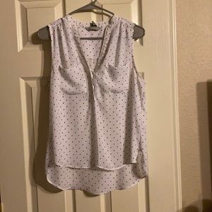 Sleeveless polka dot shirt
